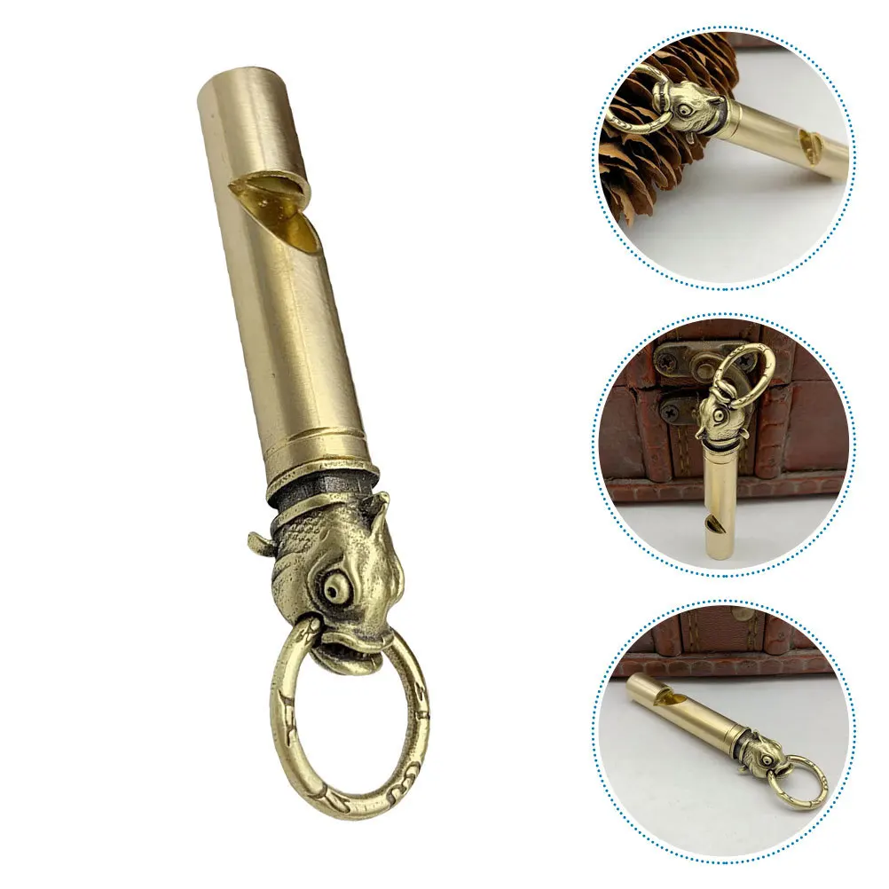 พวงกุญแจทองเหลือง 2 ชิ้น สำหรับใช้ในกรณีฉุกเฉินกลางแจ้ง เดินป่า ตั้งแคมป์ ฝึกสุนัข พกพาสะดวก น้ำหนักเบา