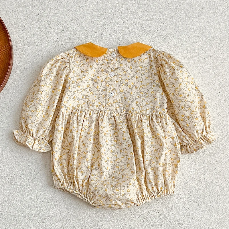 Fashion Infant Clothing Baby Girl Clothes For 0-2Y Autumn Soft Cotton Newborn Romper Flower Baby Girl Long Sleeves Romper