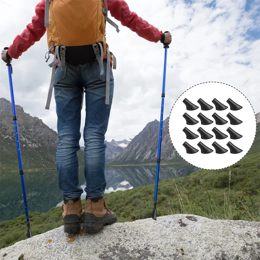 

20Pcs Durable Non-Skid Cane Tips Replacement Plastic Walking Pole Protectors Trekking Pole Foot Covers for Hiking and Outdoor
