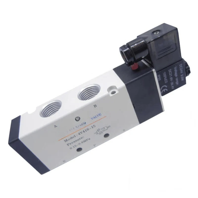 Internal pilot-operated solenoid valve 2-position 5-way single electronic control 4V41015BDIN socket type