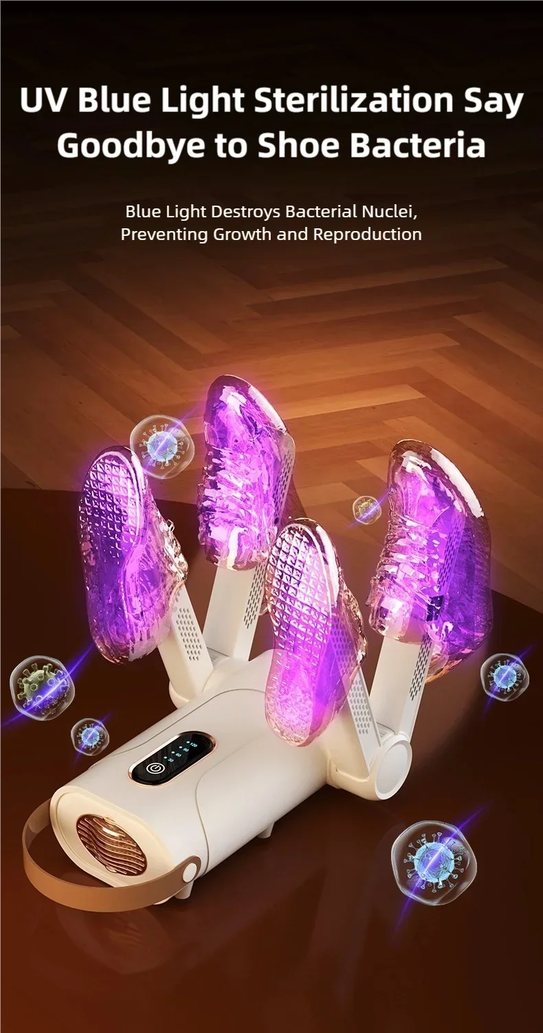 TINSOL Vierarmiger Schuhtrockner mit Duft 48 ° C Intelligente UV-Licht-Sterilisation und Desodorierung mit konstanter Temperatur – Detail 10