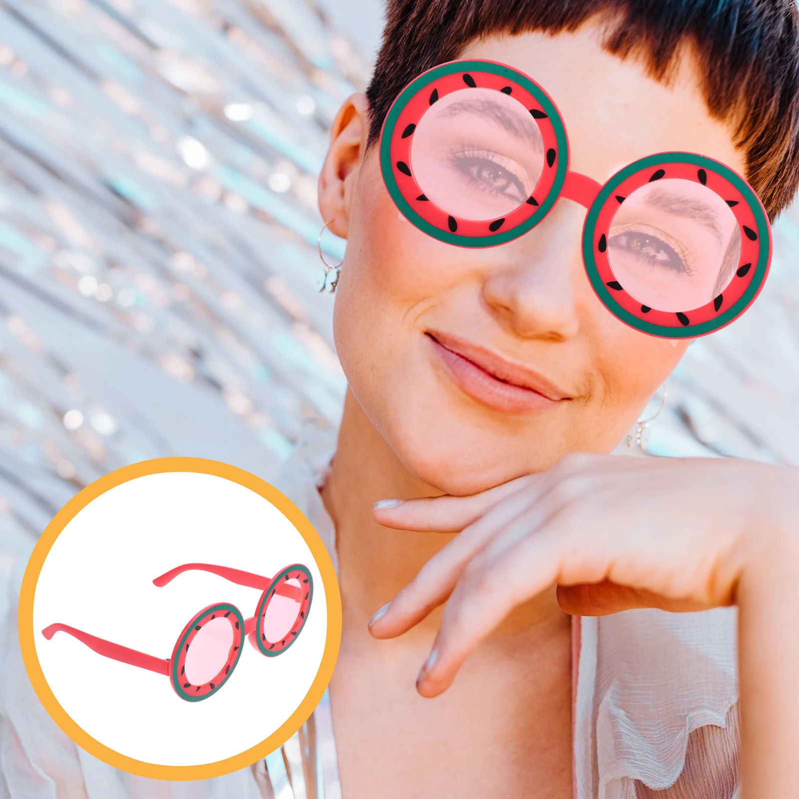 

Watermelon Glasses Funny Sunglasses for Adults Hawaii Party Decorations Summer Eyeglasses Abs Hawaiian Themed