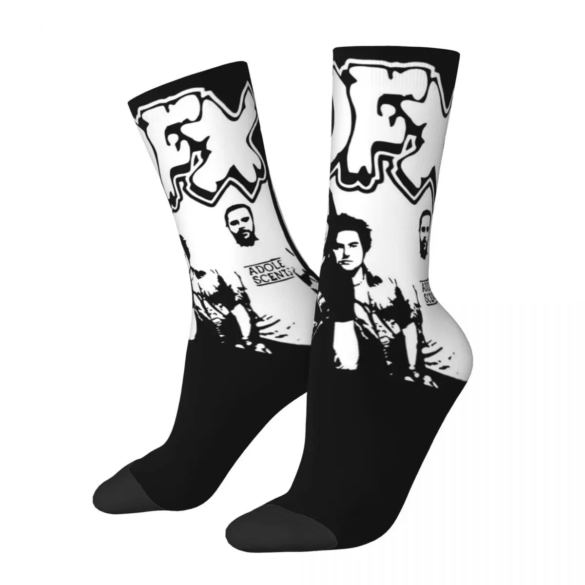 Hip-hop Nofx Punk Band Logo Theme Design basket Crew Socks prodotto All Seasons Rock Music Warm Middle Tube Socks traspirante