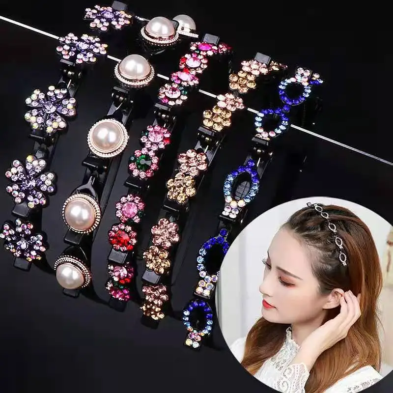 Nowe wiele stylów modny wyprzedaż grzywny perła Rhinestone Bangs klip pałąk pasmo włosów dla kobiet dziewczyna akcesoria do włosów nakrycia głowy
