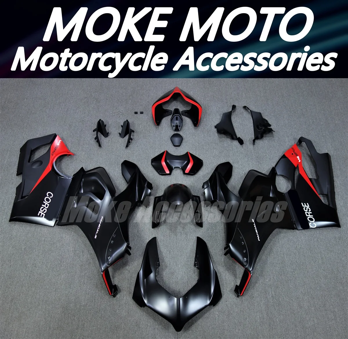 

Moke moto Fairings Kit Fit For Panigale v4s v4r 2020 2021 Bodywork Set 20-21 Abs High Quality Injection Matte Black New
