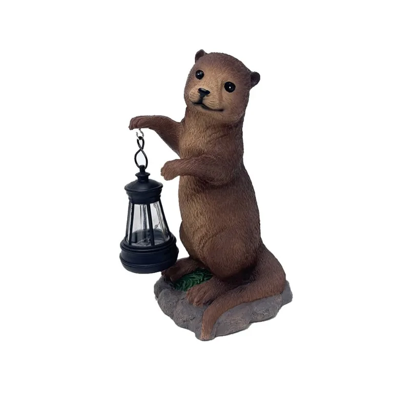 Simulation Otter Solar Light, Outdoor Garden Landscape Lamp, Waterproof Resin Craft Yard Decor Ornament