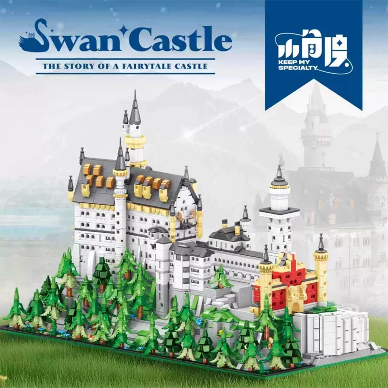 New JD097 5421pcs MOC Swan Castle Building Blocks Bricks Assembling Construction Model Toys for Children Birthday Gift Set
