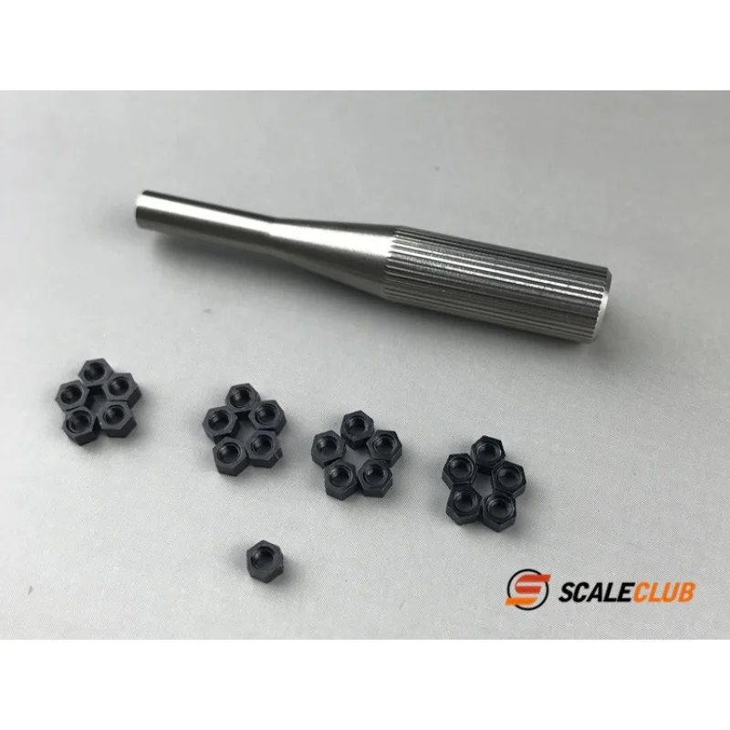 RC 1/14 Custom 3mm Nut and Socket Set for Tamiya Hydraulic Excavator Loader Dump Truck for MAN VOLVO Trailer Tipper DIY Parts