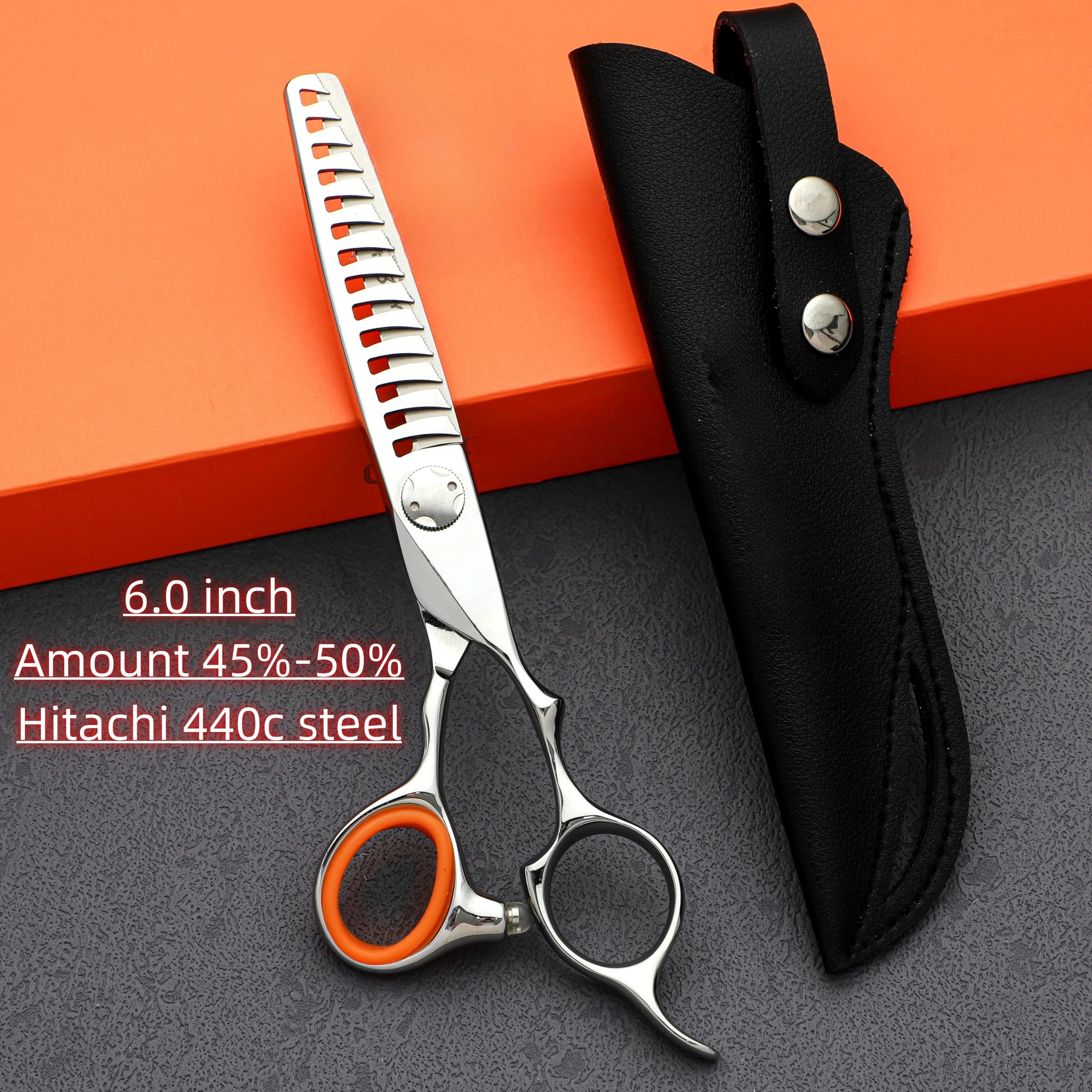 

Professional hairdressing scissors，6 inch Hair thinning shears，Hitachi 440C steel barber scissors，High-end Hair cutting machine