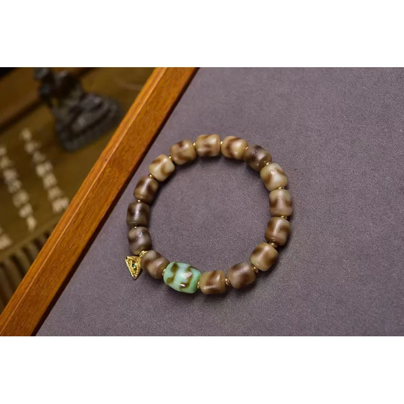 

Тибетский стиль, натуральный агат, зуб тигра, Дзи, бусина, хвост, стекло, красный, белый, аксессуар, браслет