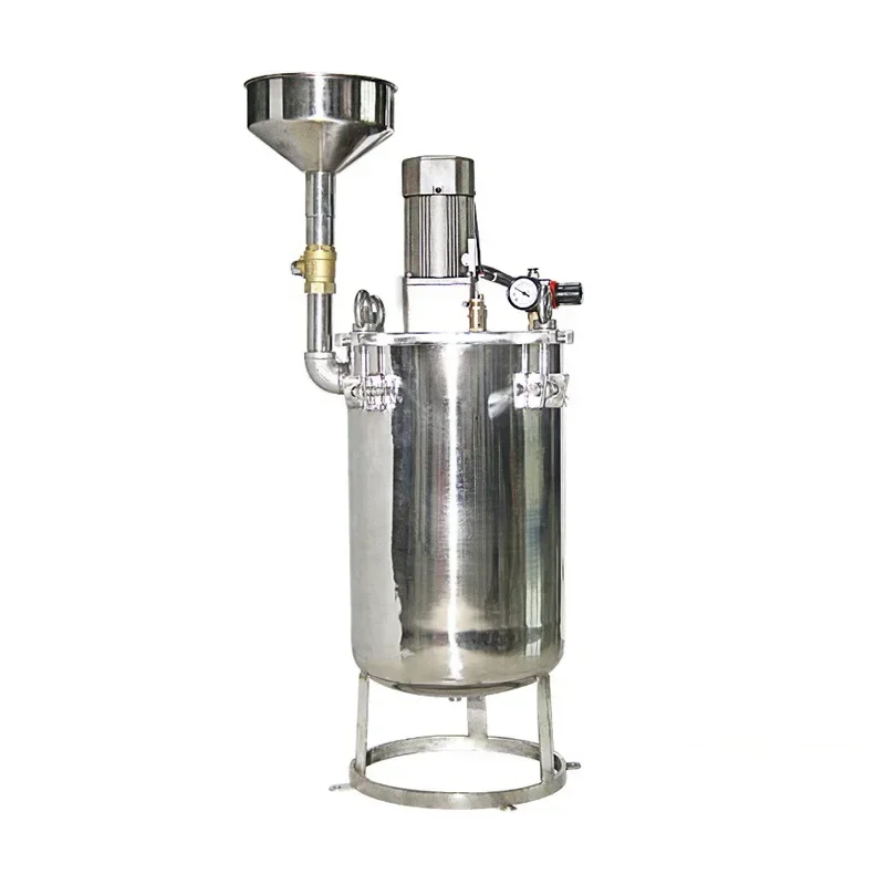 8L stainless steel mixing pressure vessel Glue storage tank with motor and funnel