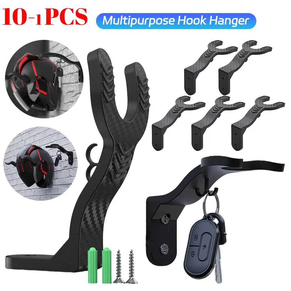 10-1PCS Motorcycle Helmet Hook Racks Multipurpose Hook Hanger Home Luggage Jacket Holder Kitchen Cabinet Shelf Wall Mount Hooks