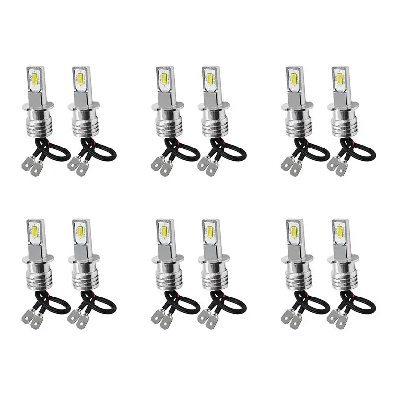

Compact 12X H3 Super Bright LED Headlight Fog Light Driving Lamp Bulb Kit 6000K White 10W