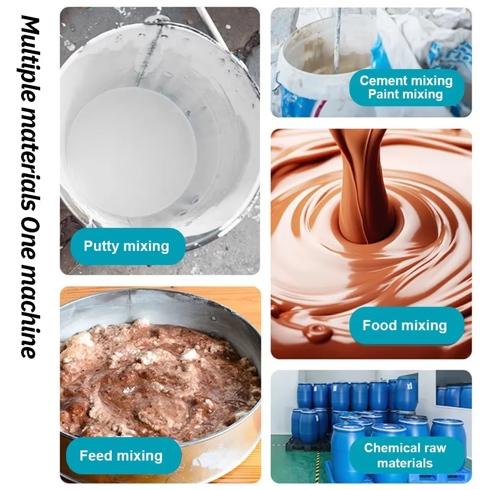 خلاط الخرسانة الكهربائية المحمولة المحمولة خلاط الاسمنت الخرساني 6 سرعات آلة خلط الجص والجص أداة تقليب الطلاء #6