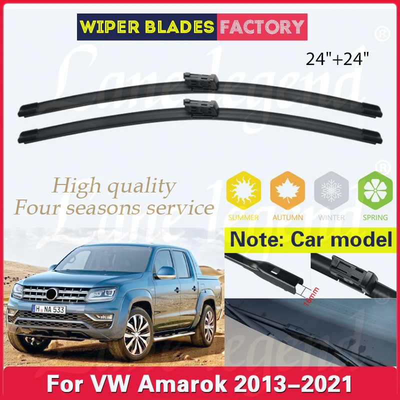 

For VW Amarok 2013 - 2021 Wiper LHD Front Wiper Blades Windshield Windscreen Window Car Rain Brushes 24"+24" Car Accessories