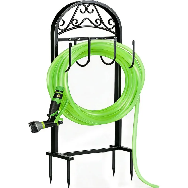 Garden Plumbing Holder, Freestanding Heavy Duty Metal Plumbing Storage Rack Hanger, Holds 100 Foot Plumbing