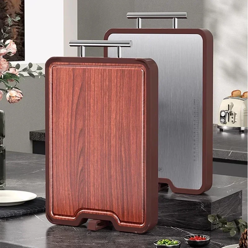 

Antibacterial Kitchen Cutting Board, Mold Resistant PP Material, Double Sided Ebony 316 Stainless Steel Chopping Block