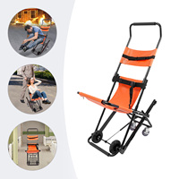 350lbs Manual Lift Stair Chair Portable Foldable Stair Transport Wheelchair with 4 Wheels for Patients Elderly Disabled