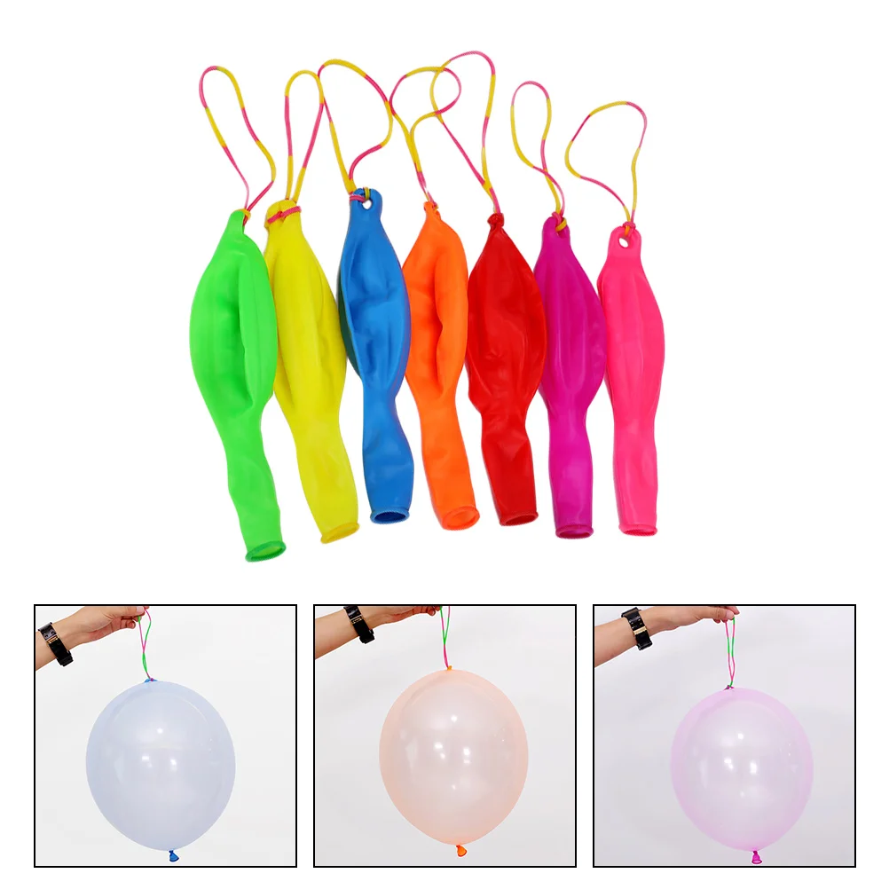 50 Pcs Pat Ball Balloon Punch Balloons for Boys and Girls Latex Punching Toy Prop Children Hand Halloween Round