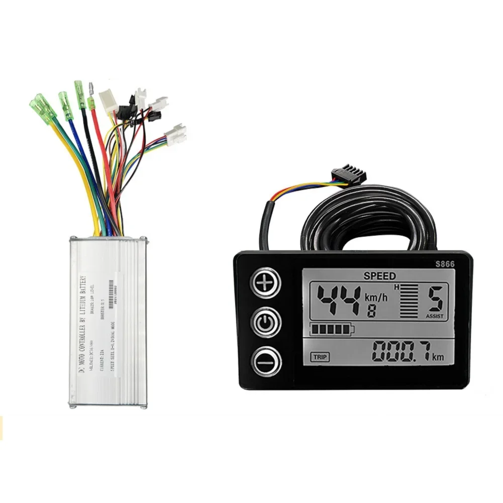 

Controller Motor Controller JN-22A LCD S866 500W ABS Black Display Panel Kit E-Bike 120*53*43mm 22A 36-48V JN-22A