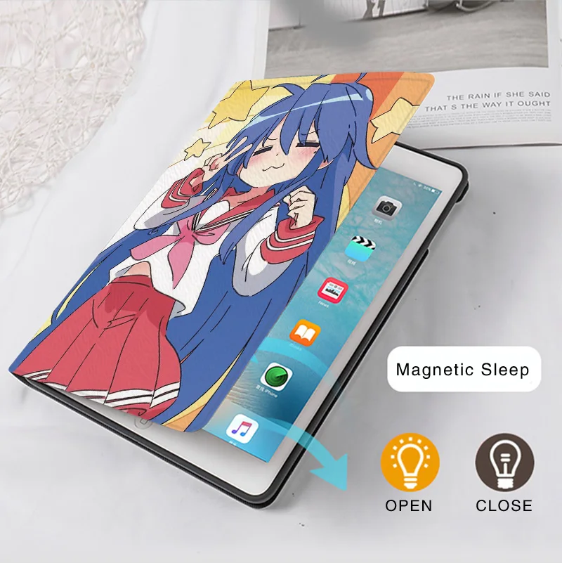 Lucky Star Anime Izumi Konata Case For iPad 10.2 9th 10th Air 6 5Mini 4 5 Case Luxury Silicone Pro 12.9 11 13 For iPad Air 2 3 4