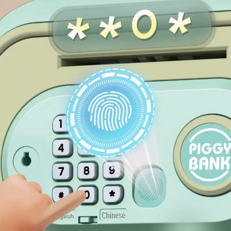 Savings Bank Cash Coin Saving Bank With A Key Automatic Banking Money Container Safe Box With Password And Fingerprint