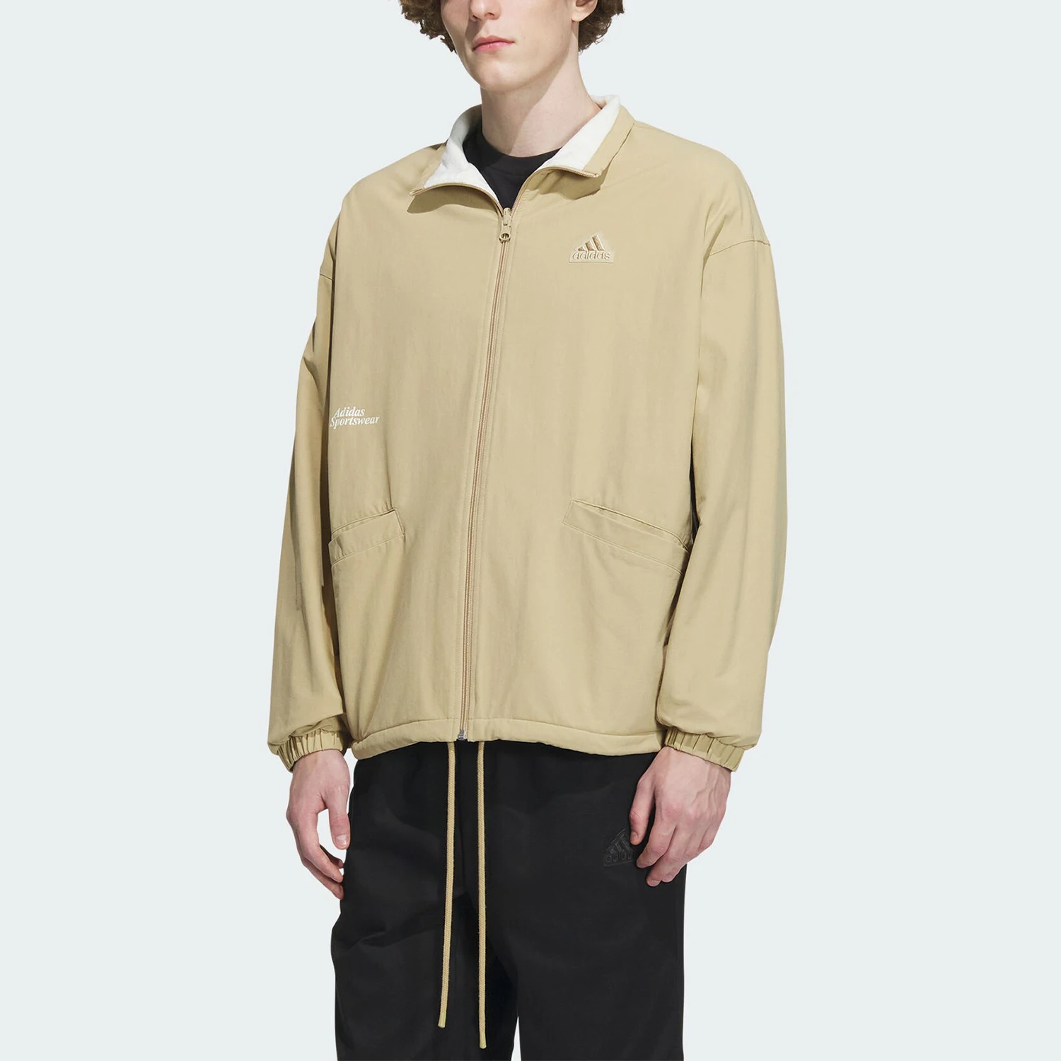 

Официальная аутентичная новая мужская двусторонняя спортивная повседневная куртка Adidas с воротником-стойкой IT3966