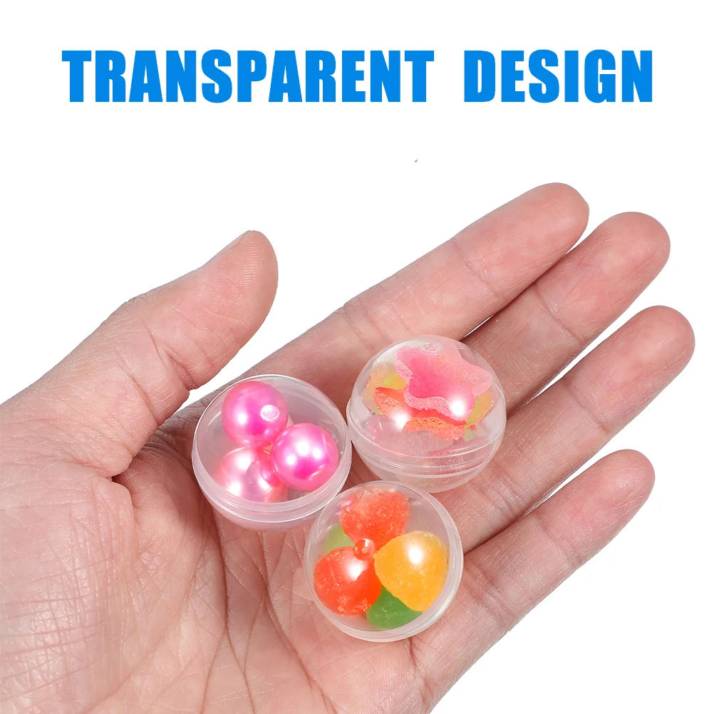 100 Pcs Mini Globe Round Shell Fillable Case Vending Machine Clear Balls Snowball Capsules Transparent for Prize Child