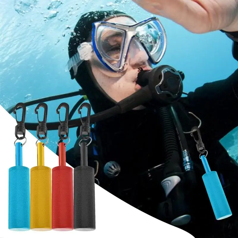 Scuba Rattle Underwater Shaker Aluminum Alloy diving rattle with Clip Noise Maker Signal Bell Diving Stick Communication Device