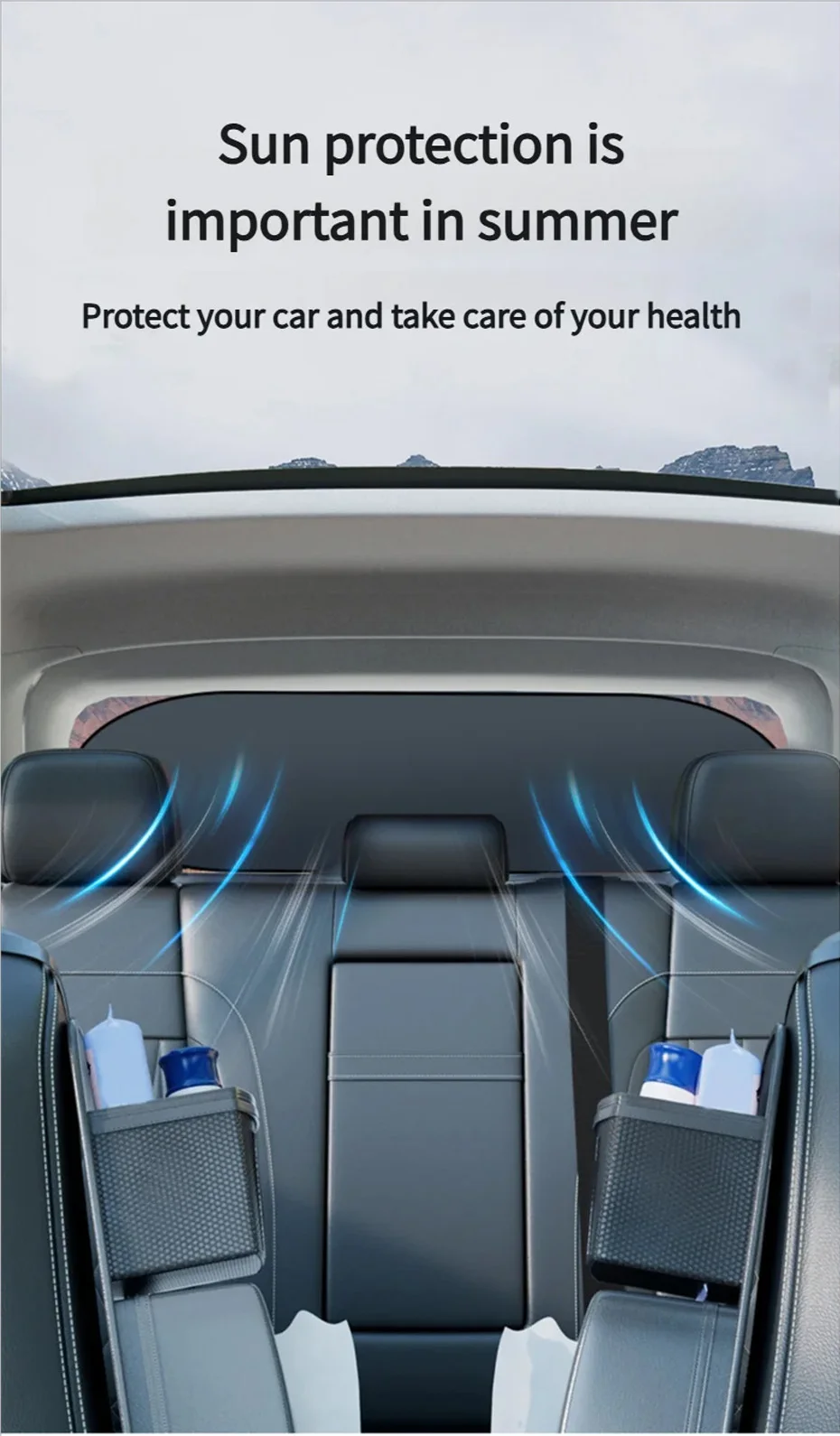 Auto-Heckscheiben-Sonnenschutz Faltbarer UV-Schutz Wärmeisolierender Vorhang Auto-Heckfenster-Sonnenschutzabdeckung Passend für die Meisten Autos SUVs – Detail 5