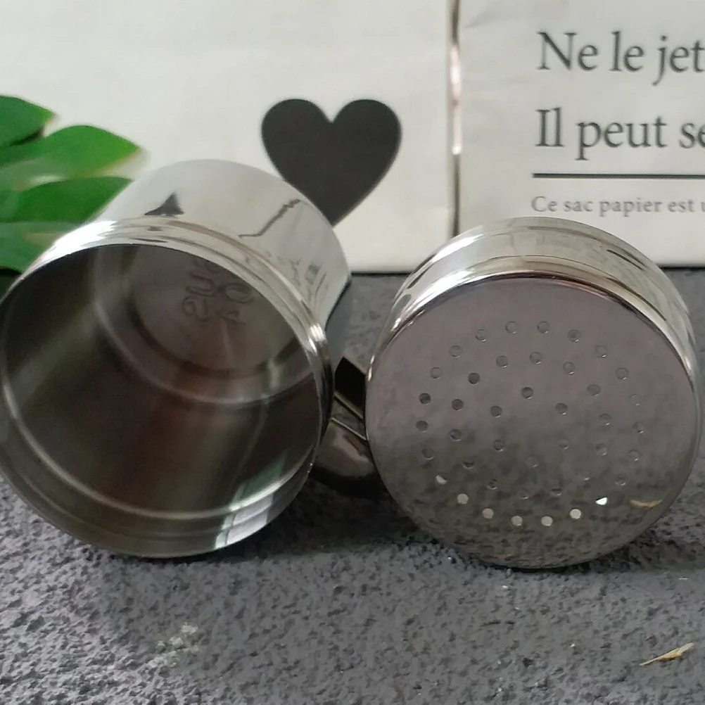 

2Pcs Stainless Steel Seasoning Bottles with Handle Spice Containers Salt Pepper Storage Kitchen Condiment Pots