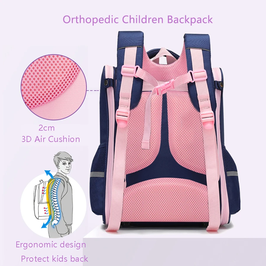 SUN EIGHT NEW 3D Cat Girl School Bags Orthopedic Back New  Satchels Waterproof Backpack Foldable