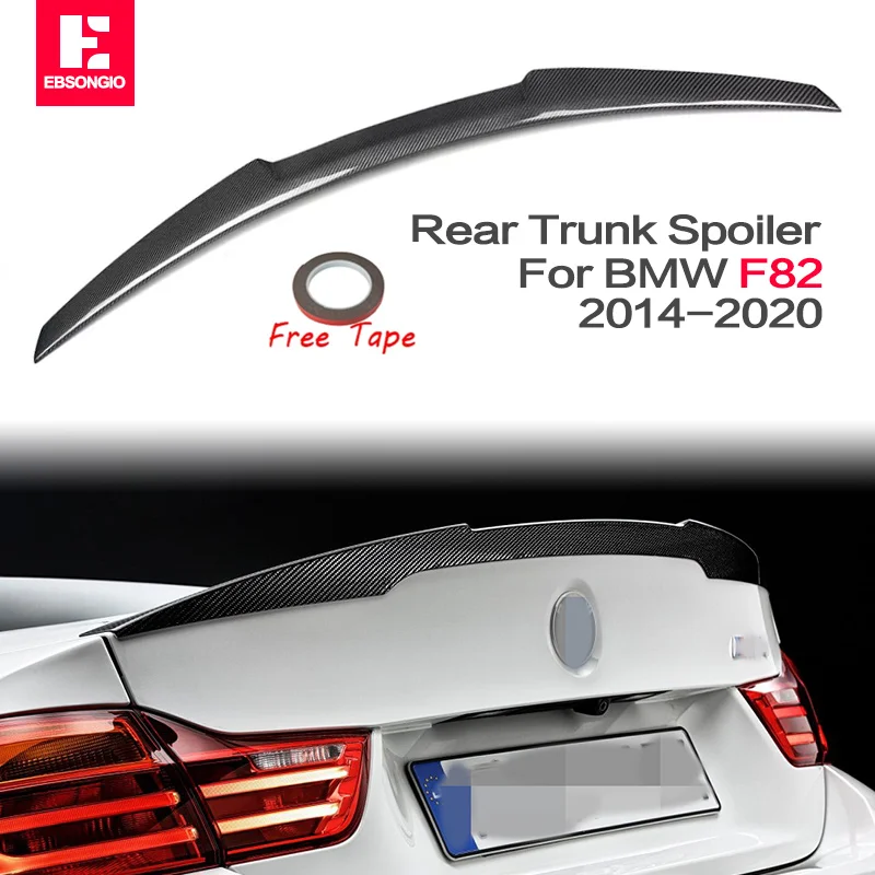 For BMW F82 M4 Coupe 2014 - 2020 Real Carbon Fiber Rear Trunk Spoiler  M4 Style Car Rear Wing Spoiler Boot Lid Car Styling