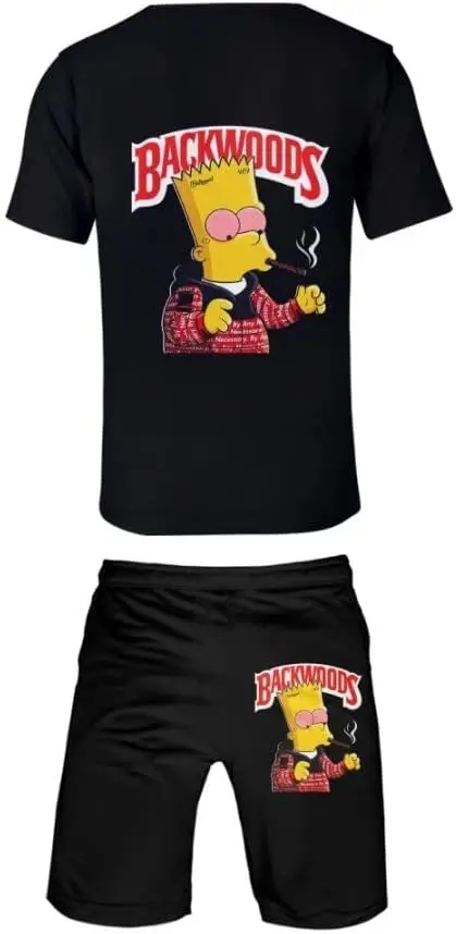 أطقم قميص وسروال قصير من الرسوم المتحركة، تي شيرت وسراويل رياضية، بناطيل الشاطئ، بدلة سباحة للرجال