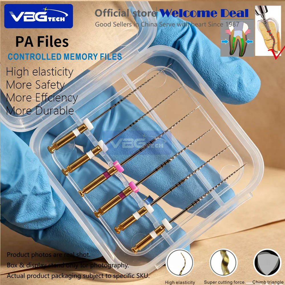 6pcs/set NiTi Endodontic Hand Files CM Wire Root Canal Files 21/25 PA Path Blue Gold Sliver Limes Endodontiques Limas Manuales