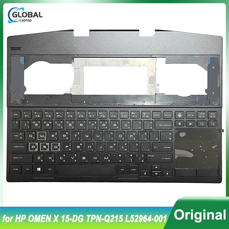 

Original New Thai Keyboard for HP OMEN X 15-DG TPN-Q215 Laptop Palmrest Upper Case Touchpad replacement keyboard TI L52964-001