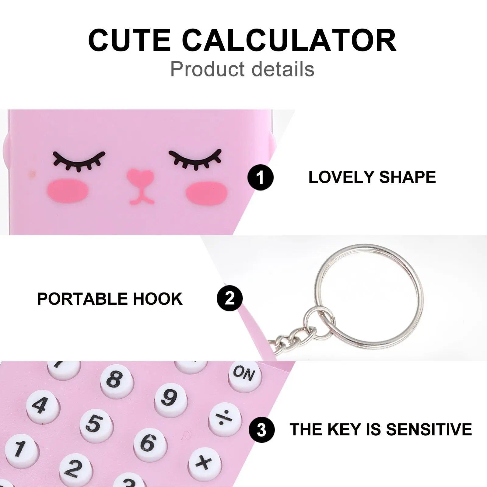 

2pcs Mini Calculator Lightweight Plastic Arithmetic Tool Sensitive Keys Office Desktop Kids Gift Portable Durable Practical