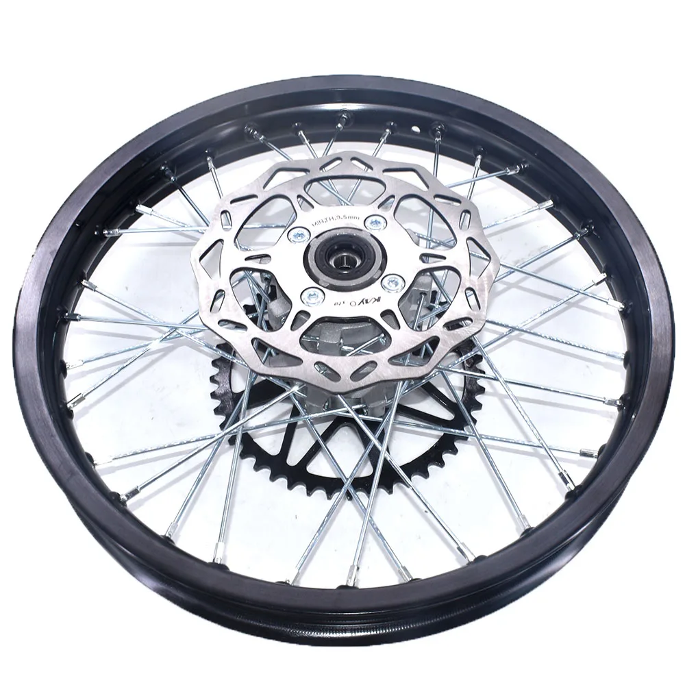 Motorcycle 2.15-18 inch Rear Rims Aluminum Alloy Wheel Rims with Sprocket brake disc For Kayo T2 Dirt Pit Bike