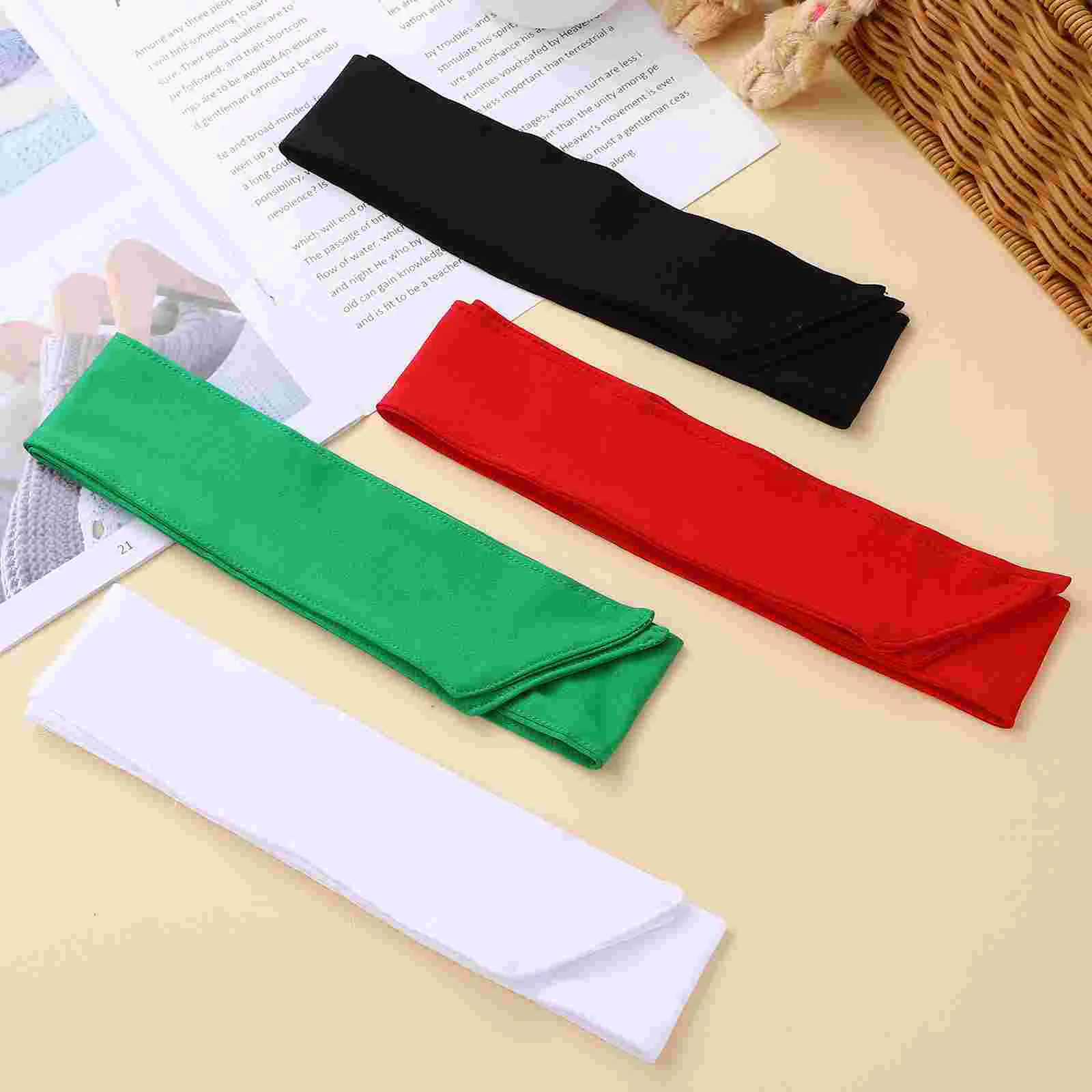 

4 Pcs Head Tie Headbands for Men and Women Adjustable Elastic Bandanas Sweatbands Athletic Hair Wrap Bands Ninja Headbands for S