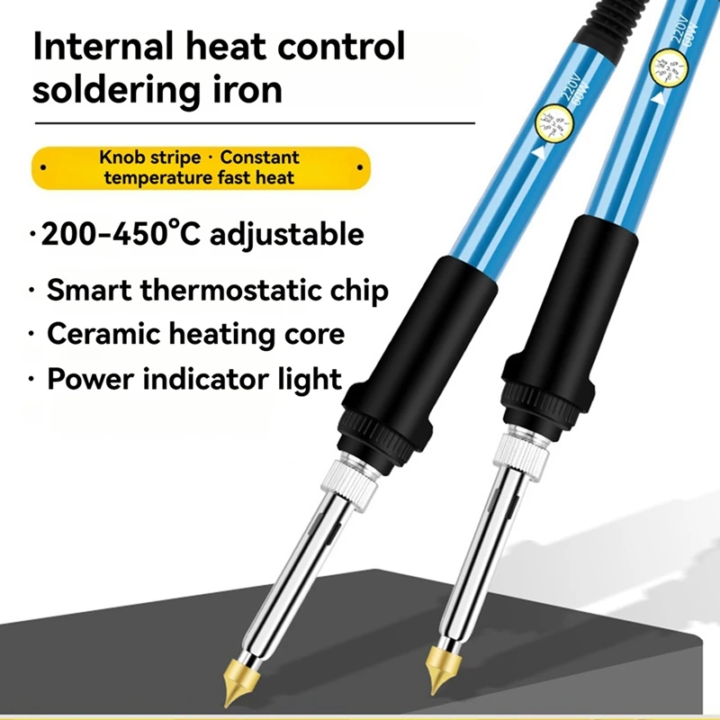 WCS-Electric Soldering Iron, 60W Engraving Pen Woodburner Flipping Word Embossing Pyrography Tool Craft Set Euplug EU Plug