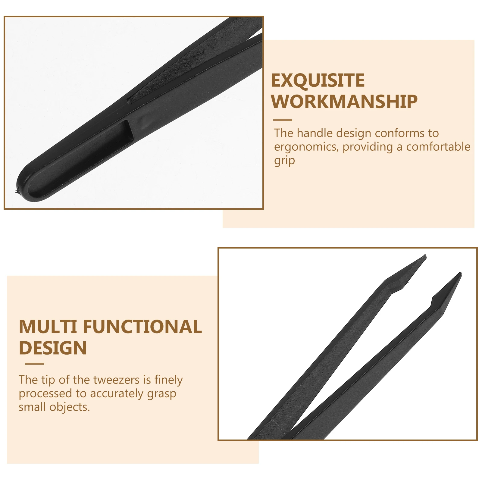 10 قطعة ملاقط حرفية صغيرة ملاقط بلاستيكية دقيقة مع نصائح مدببة لمشاريع إلكترونيات جمع الأظافر ذاتية الصنع