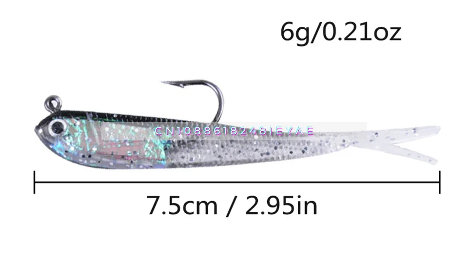 Simulationspaket Bleifach weicher Fisch, Luya falscher Köder weicher Gabelschwanzfisch, Angeln weicher Köder Fischförmiger Köder