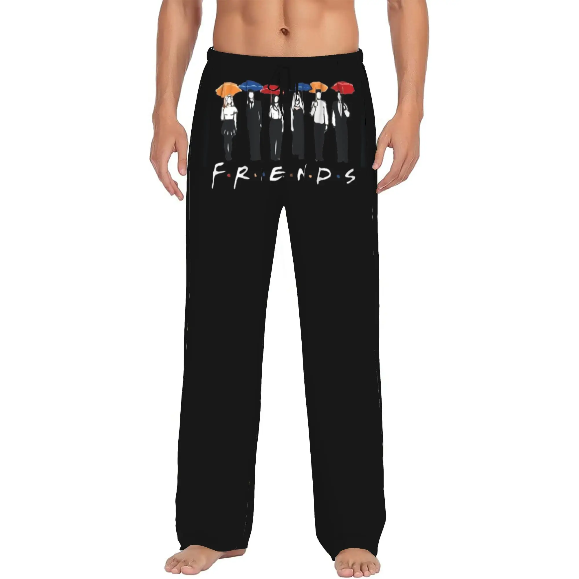 Pantalones de Pijama Personalizados Clásicos de la Serie Friends para Hombre, Ropa de Dormir, Pantalones de Descanso Elásticos con Bolsillos