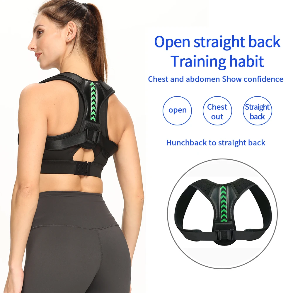 Posture Corrector Back Brace Adjustable Straightener Mid Upper Spine Support Neck Shoulder Clavicle Back Pain Relief-Breathable