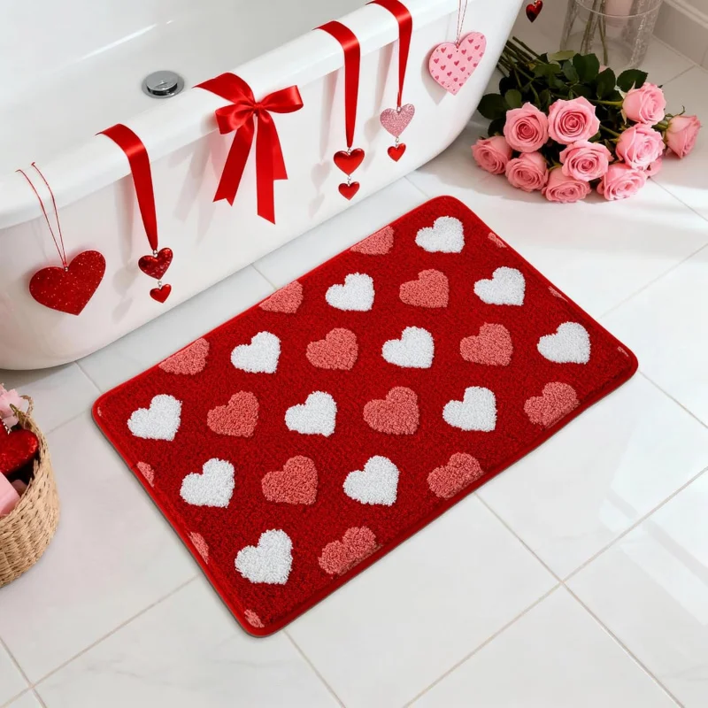 VIKAMA Ins Wind Love Bathroom Carpet Bathroom Shower Room Absorbent Carpet Atmosphere Home Decoration