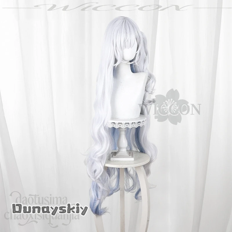 

A zha On St@Anime Game Mahou Shoujo No Majo Saiban Cosplay Natsume Anan Kawaii Silver-blue Gradient Wavy Wigs Synthetic Hair