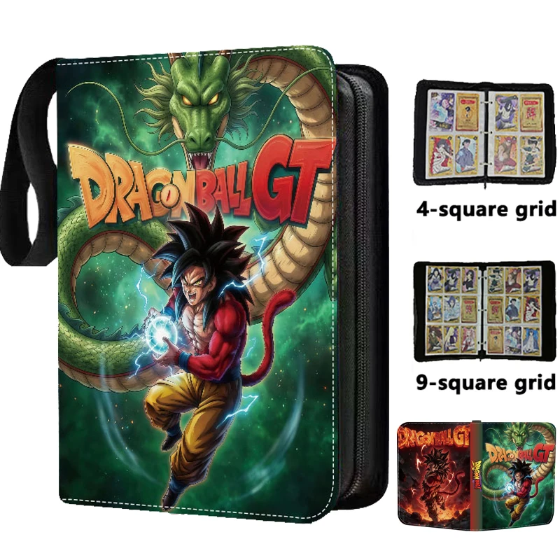 400/900Pcs Dragon Ball Card Binder Book Zipper PU Leather Card Album Waterproof Anime Game Card Collection Holder Toy for Kids
