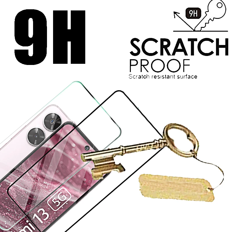 1-4 pezzi di vetro protettivo per Redmi 13 5G 4G 14C 13C 14R Proteggi schermo in vetro temperato su Redmi Note 13 Pro 5G 4G Pellicola frontale