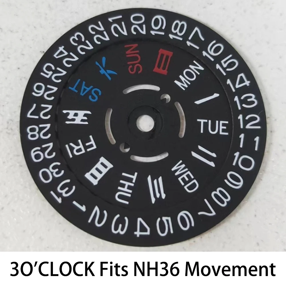 NH36 Orologio luminoso Quadrante Movimento Ruota Doppio calendario 3.0/3.8/4.2 in punto Fit NH36 Movimento Accessori Orologi per uomo