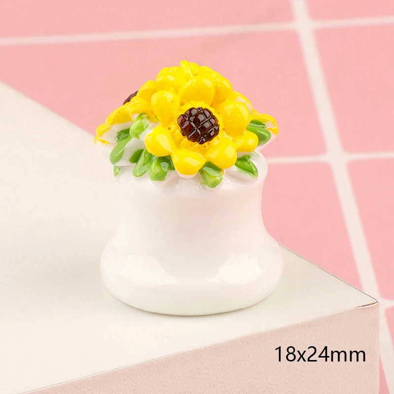 Creative Simulated Bouquets Flower Pots Cream Glue Pendants Handmade Decorations
